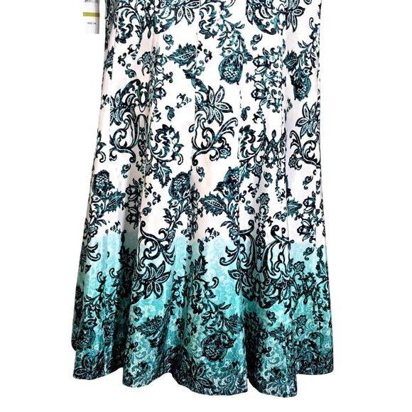Chetta B Dress Womens Size 14 Ombre Aqua Floral Print Sleeveless NWT - Picture 9 of 14
